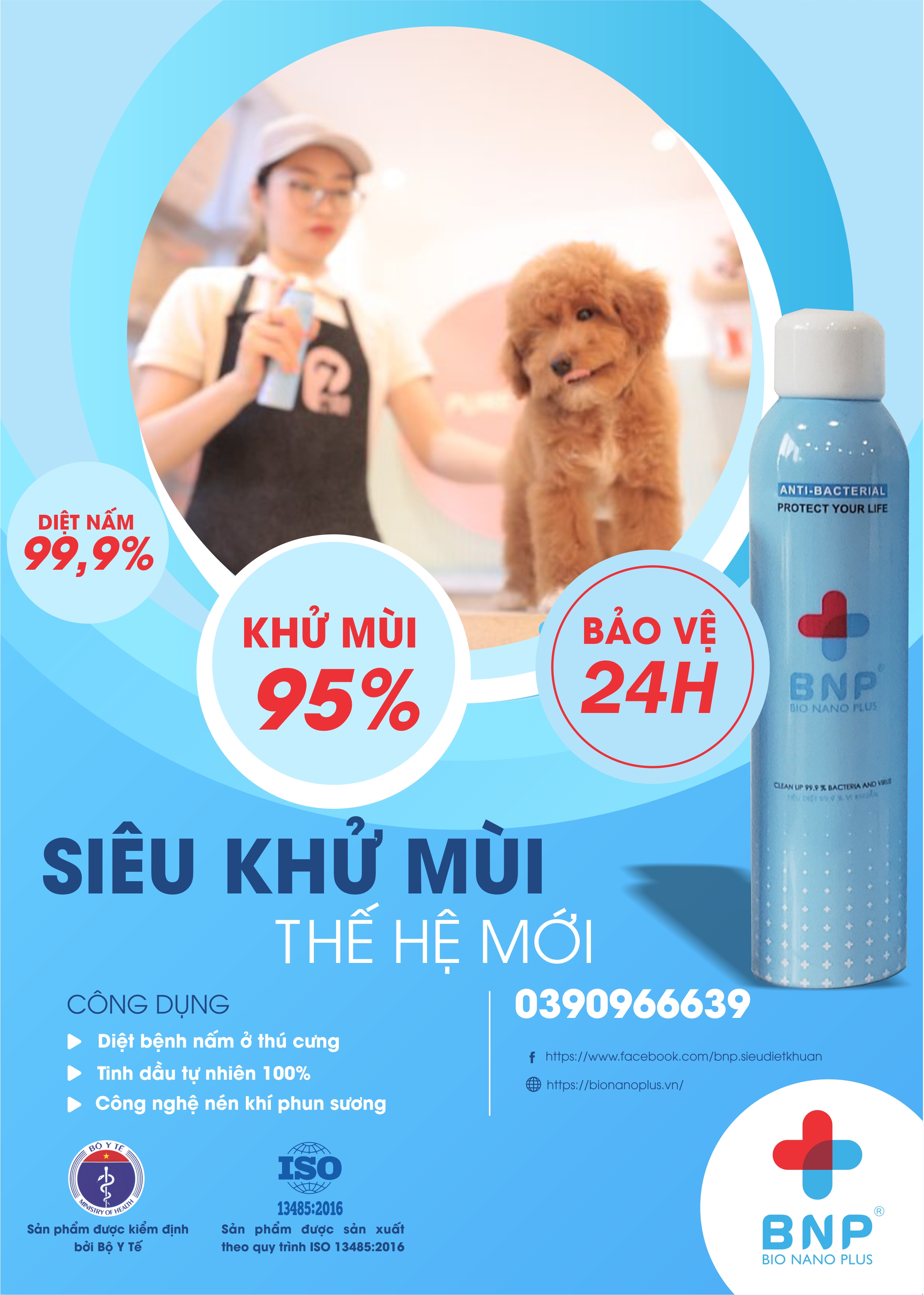 Khử mùi hôi, nước tiểu cho thú cưng BNP chai 400ml - dạng xịt phun sương - Mùi Cam