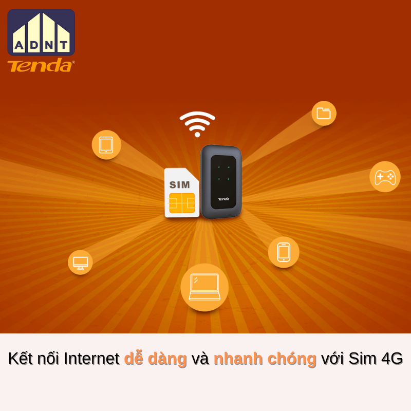 Bộ phát wifi di động sử dụng sim 4G Router 4G180 Tenda hàng chính hãng