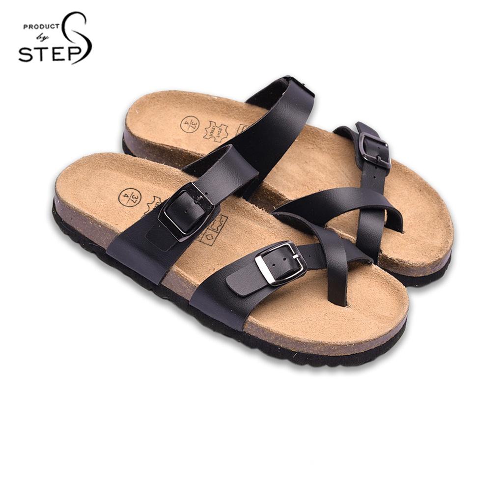 Dép đế trấu Unisex Da tổng hợp xỏ ngón