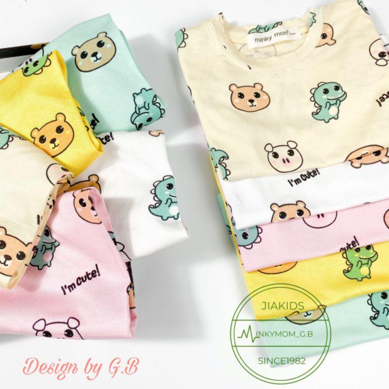 Bộ cộc tay quần alibaba thun lạnh Minky Mom màu trơn cho bé trai bé gái từ 5-19kg