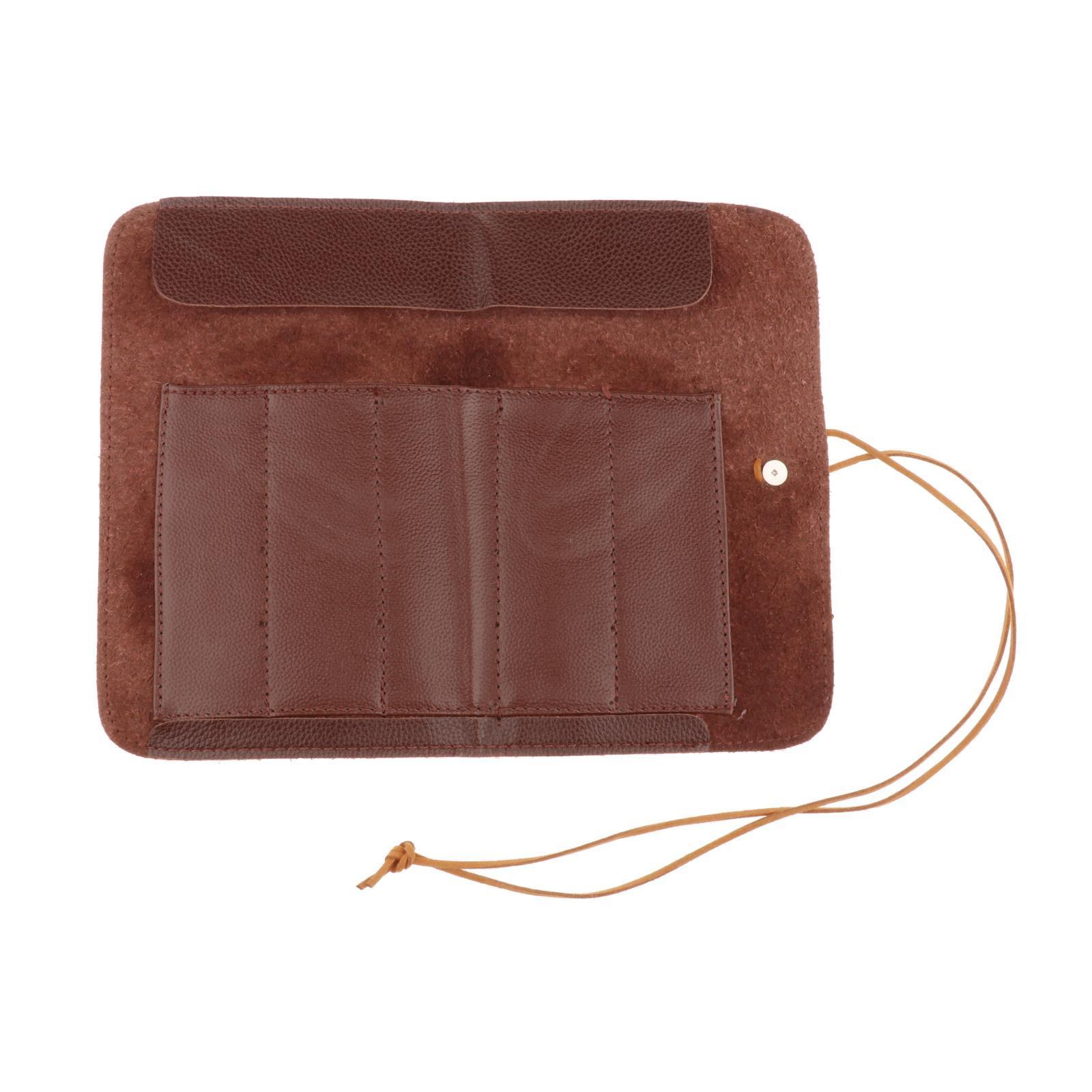 Roll Up Bag Cover Case PU Leather Wrap Organizer Pouch Tool Bag
