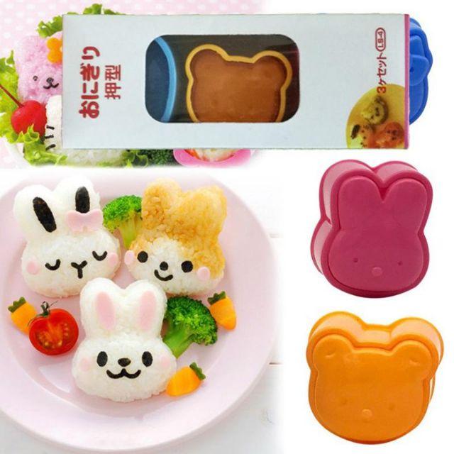 Combo 3 khuôn cơm tạo hình cho bé - loại hộp