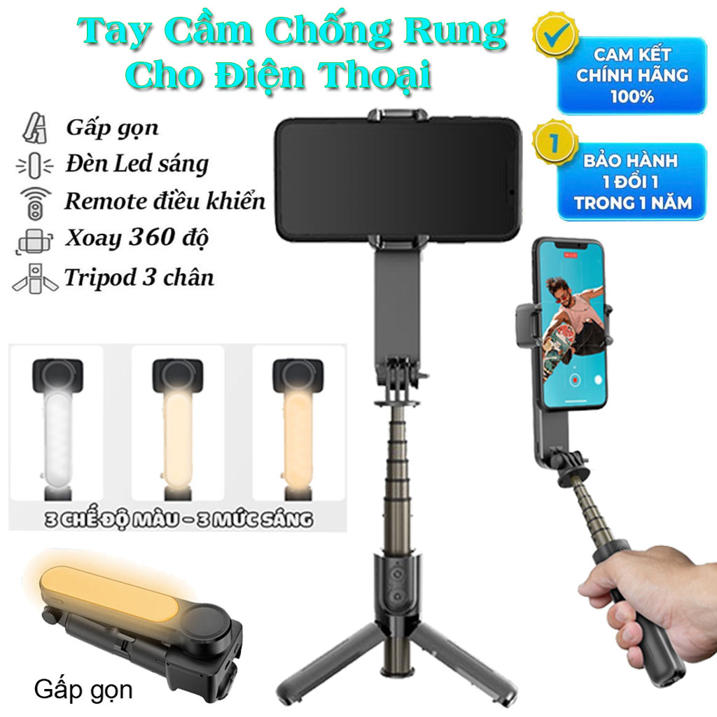 Gimbal chống rung điện thoại Q18, Gimbal điện thoại theo dõi chuyển động, Điều khiển từ xa, Gymbal chống rung - Hàng chính hãng