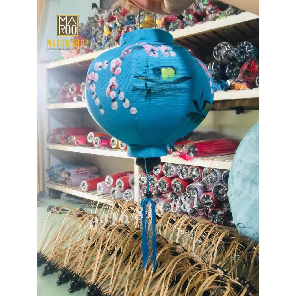 Combo 10 đèn lồng Hội An size 20 cm vẽ hoa lá xinh xắn