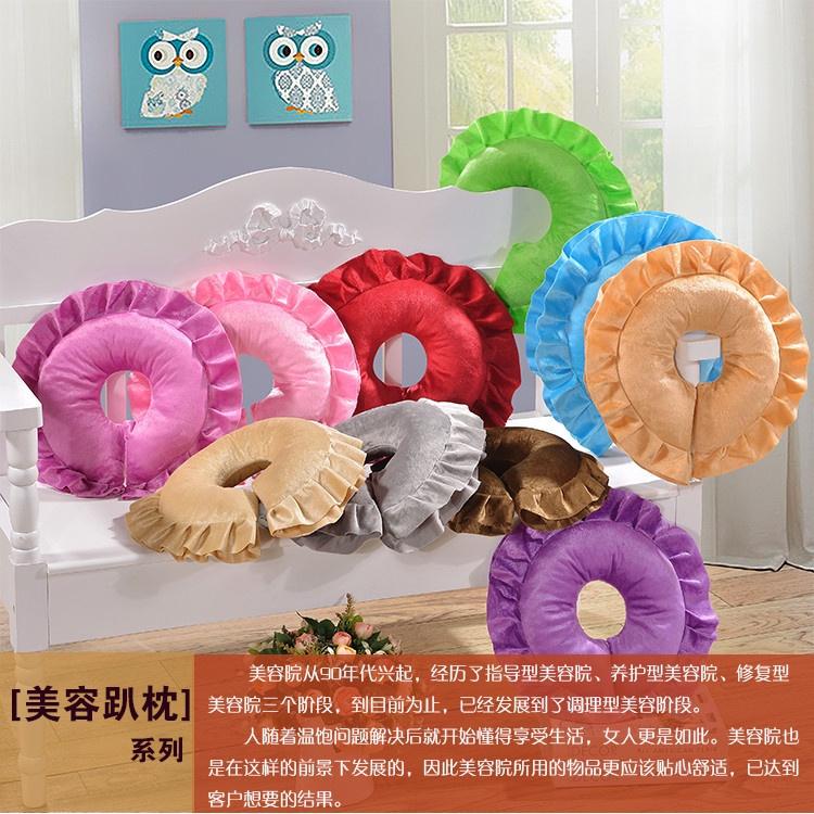 Gối nằm thẩm mỹ viện, gối tròn tháo rời giặt được cho giường massage, gối kê cổ chữ U, gối ngủ trưa