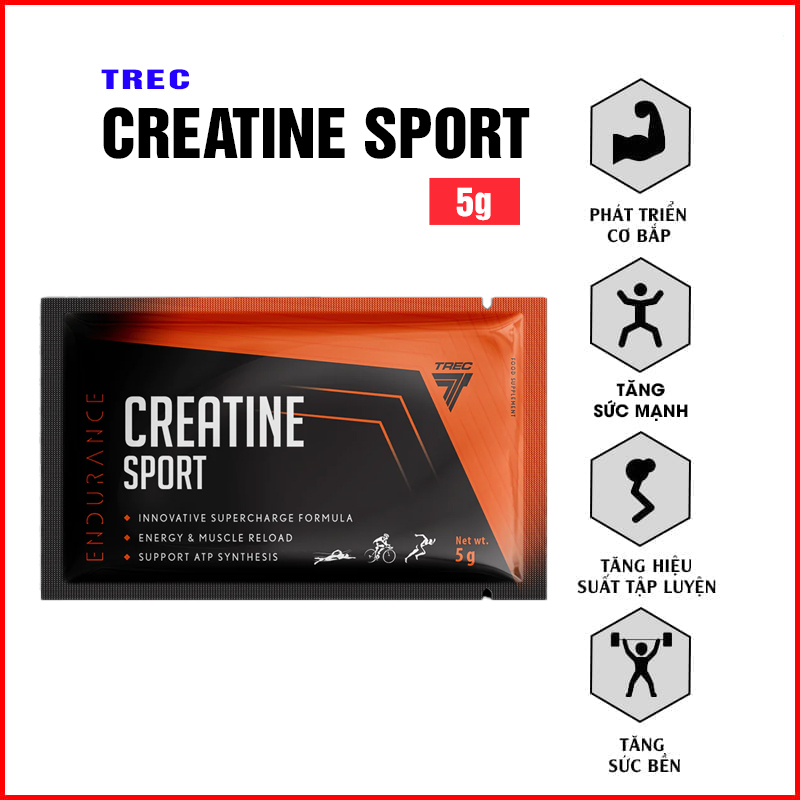 Creatine Sport - Tăng sức mạnh và Kích thích cơ bắp - Nhiều Mùi vị - Hàng Chính Hãng Trec