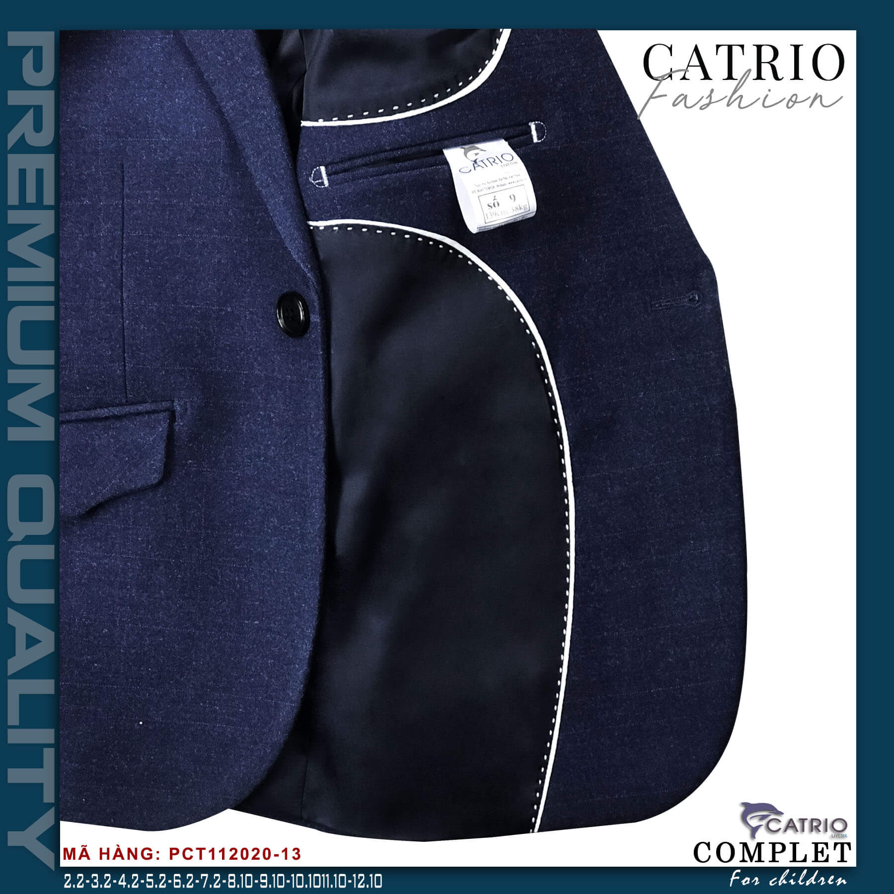 BỘ VEST BÉ TRAI CATRIO PCT112020/13 CHO TRẺ EM TỪ 2 TUỔI ĐẾN 12 TUỔI THUỘC BST QUẦN ÁO COMPLET VESTON TRẺ EM CATRIO MÙA LỄ TẾT TIỆC CƯỚI SANG TRỌNG NĂM 2021