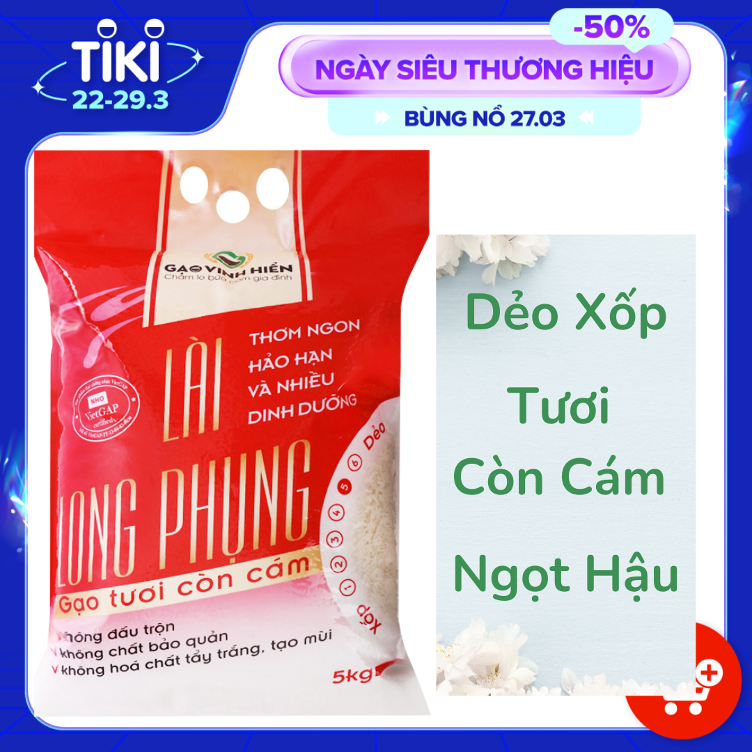 Gạo Đặc Sản Lài Long Phụng 5kg - Gạo Tươi Còn Cám