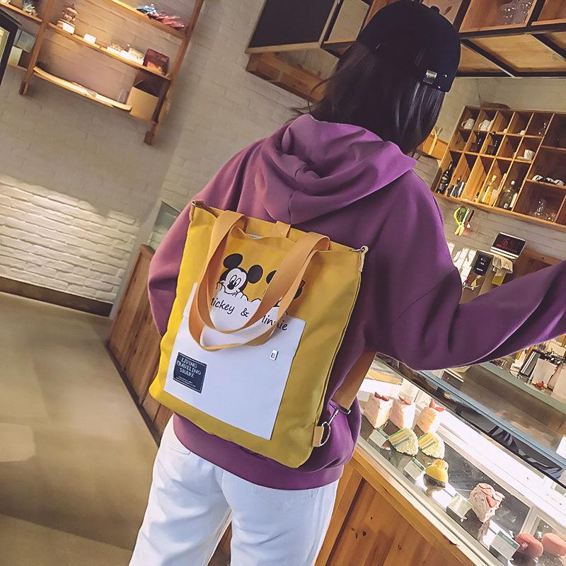 2020NewinsNet Red Canvas Bag Female Student Korean Style Messenger Bag Harajuku Style All-match Large Capacity Handbag