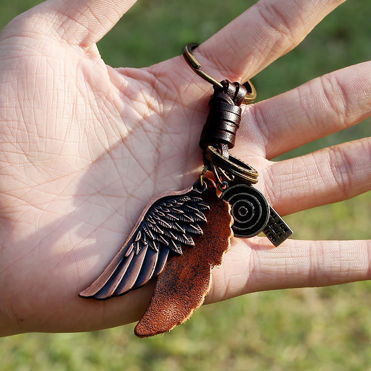 Móc Khóa Kim Loại Cao Cấp Cánh Thiên Thần - Móc Khóa Nam Cổ Điển Âu Mỹ Angel Wings Vintage Keychain