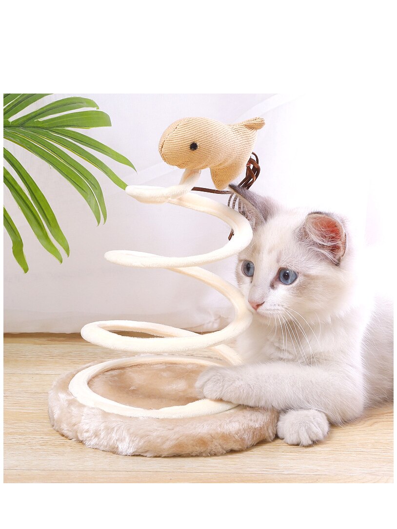 Đồ chơi ngộ nghĩnh tương tác lò xo xoắn ốc chuột đồ chơi mèo con - GENYO cat toy 207 ( con thú bông giao ngẫu nhiên )