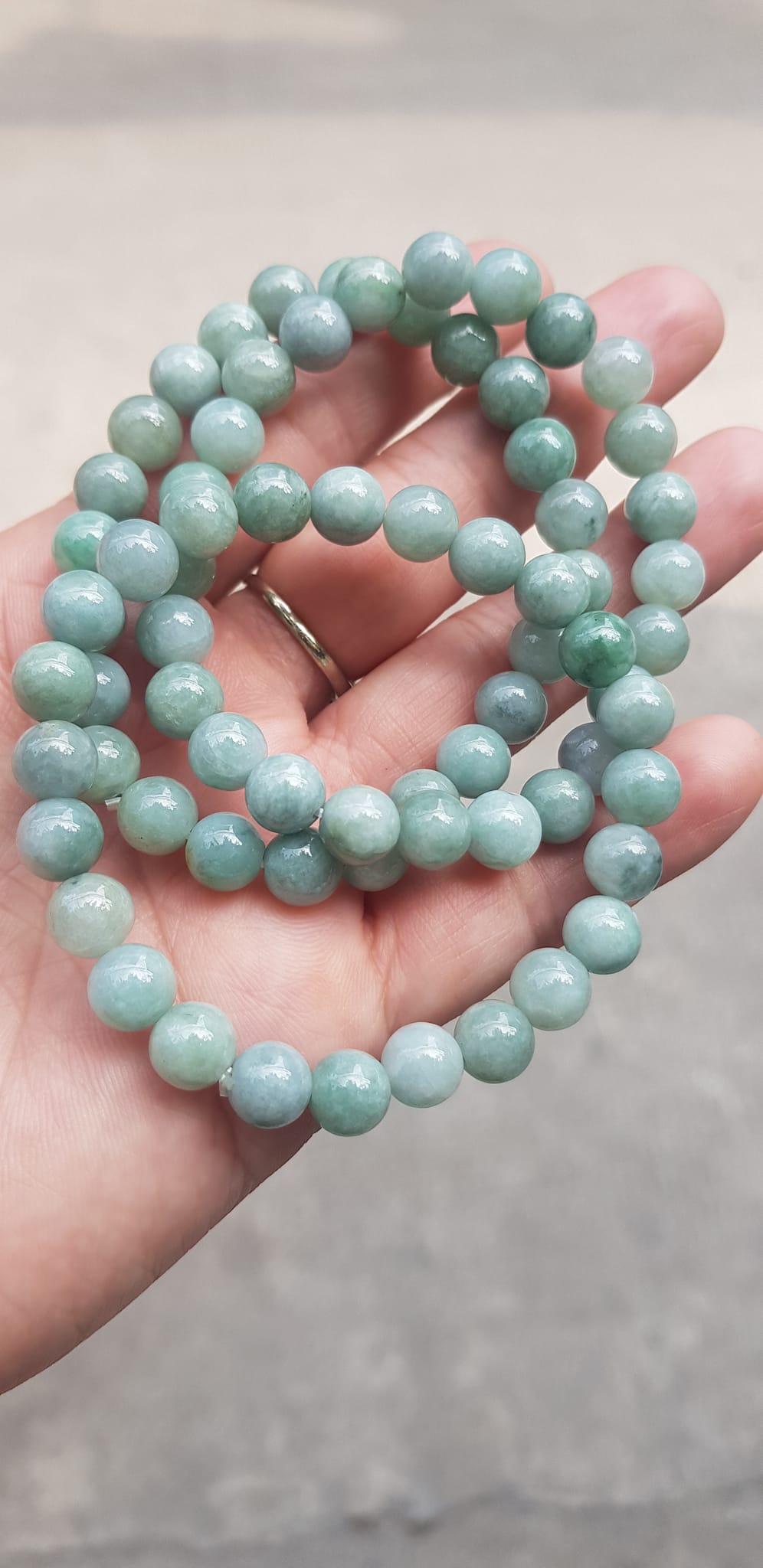 Vòng chuỗi đá cẩm thạch tự nhiên xanh ngọc nhẹ nhàng đẹp sang may mắn Size vòng hạt 8mm Hợp nữ mệnh Thủy Mộc hỏa rẻ đẹp
