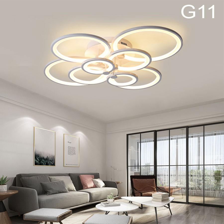 Đèn ốp trần trang trí phòng khách hiện đại G11 có 3 chế độ sáng kèm điều khiển tăng chỉnh sáng - Mã 2009/8