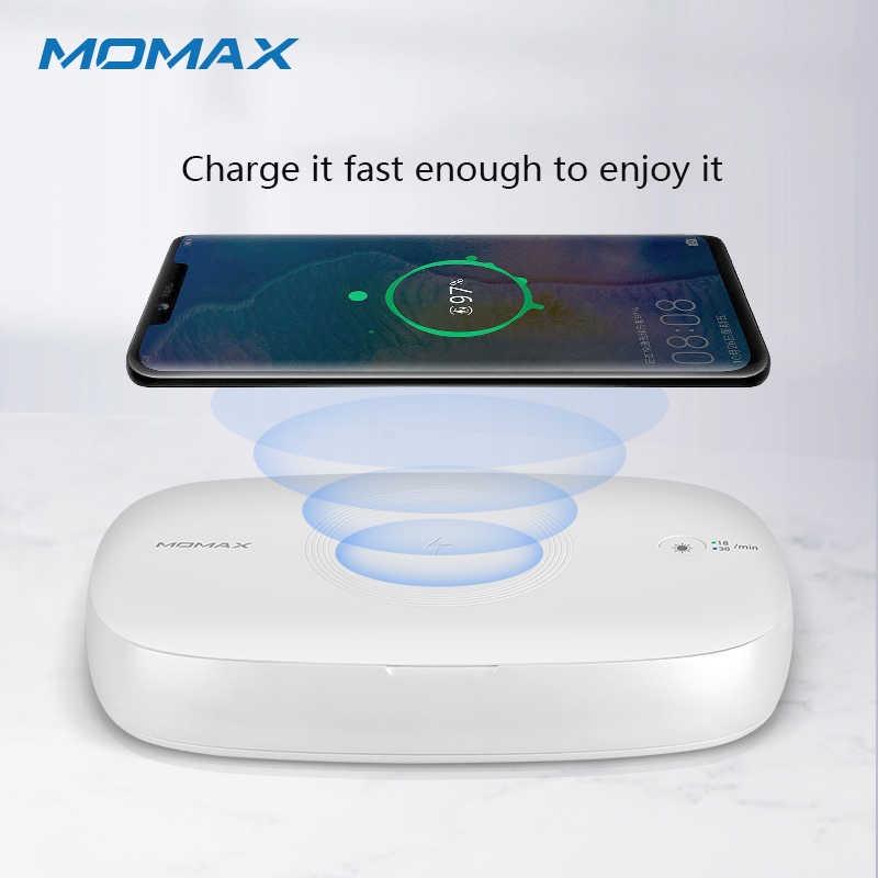 Hộp sạc khử trùng tia UV điện thoại Momax Q.Power UV-Box UV Sanitizing Box kèm sạc nhanh không dây