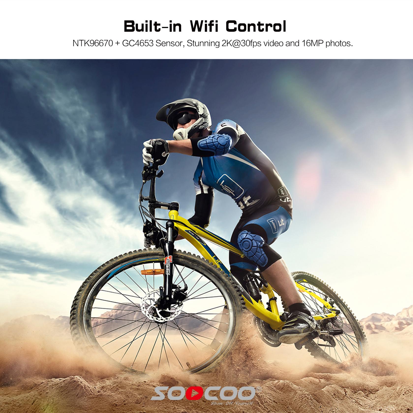 Mũ Bảo Hiểm Xe Máy 4K Câu Cá Dưới Nước Camera Quay Phim Hành Động Cho Thân Súng SOOCOO S20 Plus Xe Đạp Xe Đạp Chống Thấm Nước