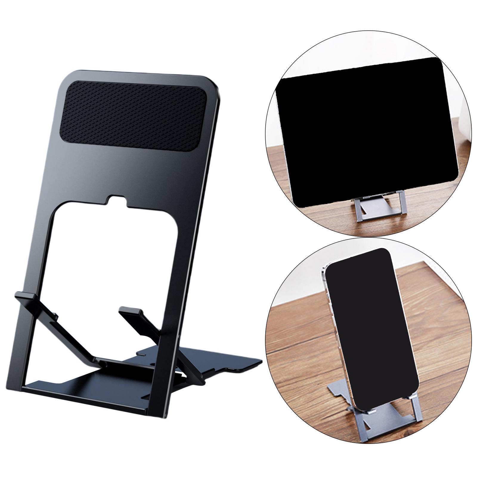Vertical Folding Mobile Phone Holder Stand Angle Adjustable Triangle Support Stable Desktop Charger for Tablets Online Learning Hotel Office