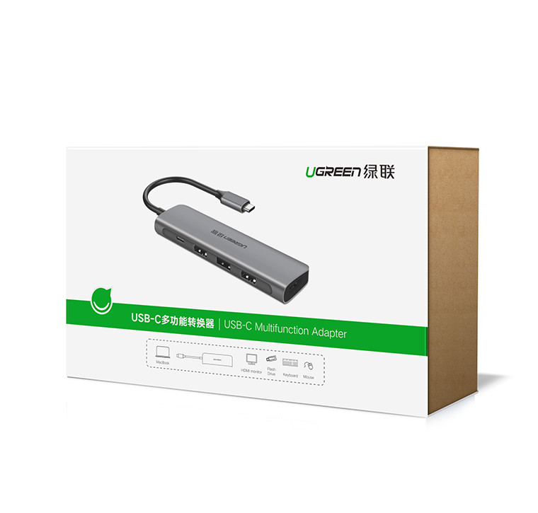 Thiết bị mở rộng USB type-C sang HDMI/ Hub USB 3.0 hỗ trợ sạc cổng USB-C Ugreen UG-50209 chính hãng