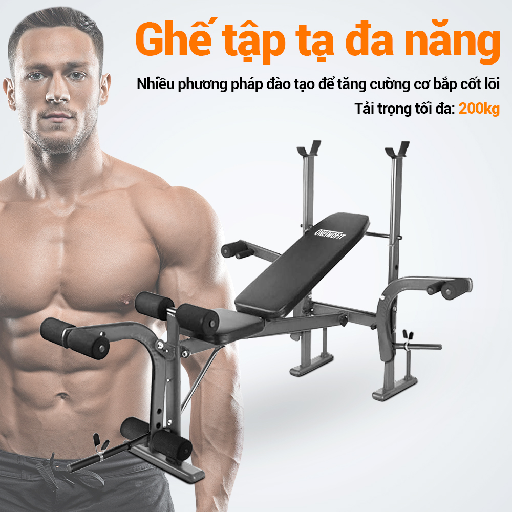 OneTwoFit 6 trong 1 Bài tập ngồi lên ghế tập tạ đa chức năng Với ​​Giá treo tạ tập tại nhà OT039Z