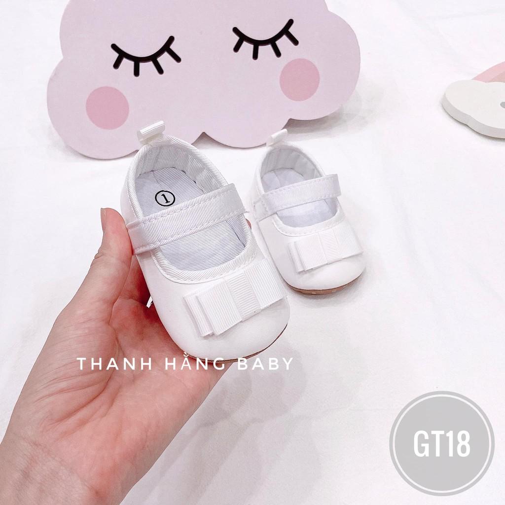 Giày Tập Đi Cho Bé Gái , Giày Trẻ Em Nơ Xinh Cho Bé Thanh Hằng Baby Từ 11 - 13 Cm