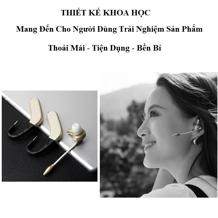 Tai Nghe Bluetooth Nhét Tai Có Mic M8 - Pin Trâu Nghe 16-18 Giờ, Có Pin Dự Trữ - Nút Tai Cao Su Chống Ồn