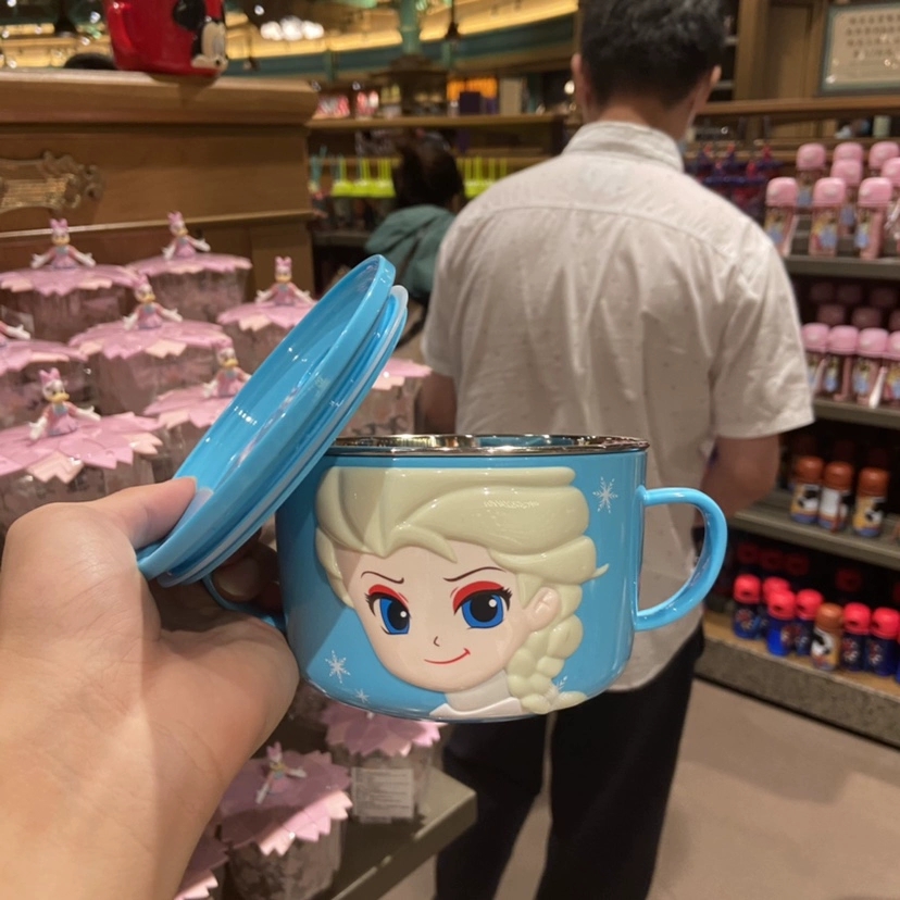 Tô chén ăn giữ nhiệt inox Disney hình Frozen Elsa cao cấp cho trẻ em 620ml