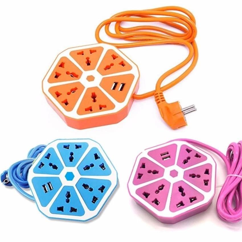 Ổ ĐIỆN HÌNH TRÁI CAM 5 LỖ, 2 LỖ CỔNG USB SẠC ĐIỆN THOẠI, TAI NGHE