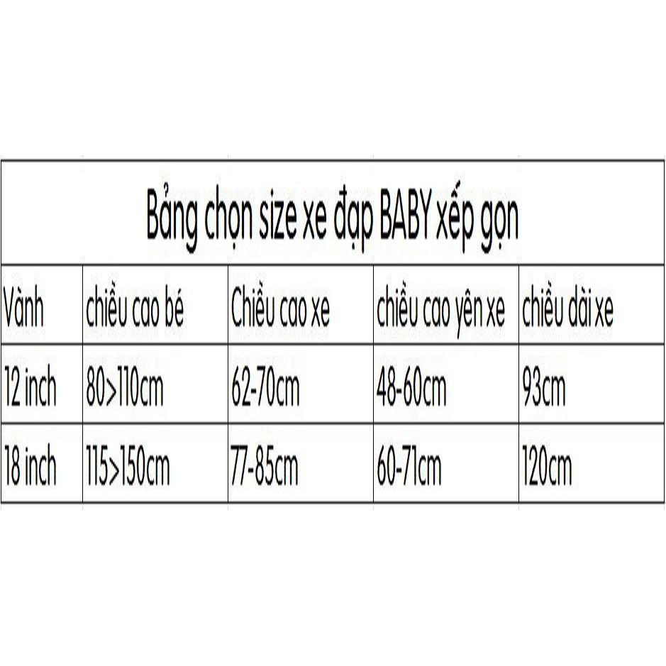 Xe đạp trẻ em gấp gọn 12inch , 18inch - Xe đạp trẻ em 3-12 tuổi