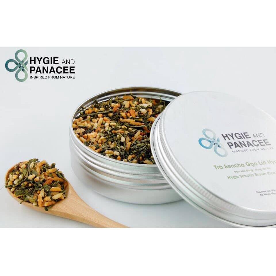 Trà sencha gạo lứt Hygie hộp thiếc 200g - tiện lợi, thơm ngon, hỗ trợ tiêu hóa, tốt cho người mỡ máu
