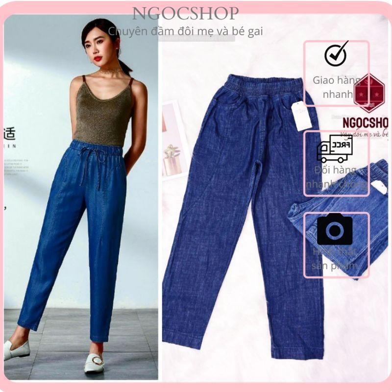 Quần bò giấy lưng chun gửi xéo ẢNH THÂT