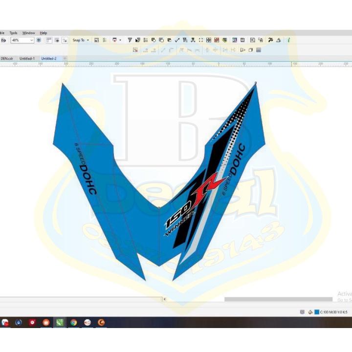 Tem rời xe winner 150 R trắng xanh