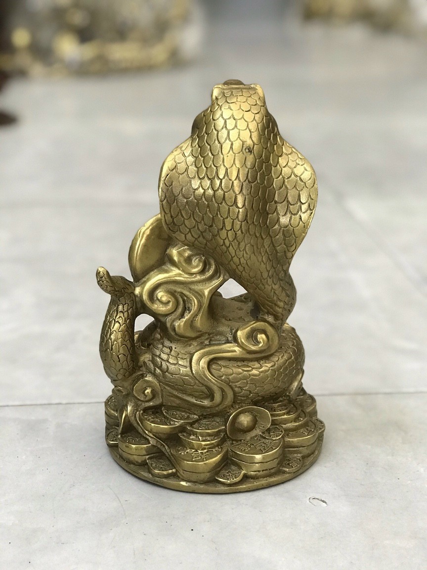 Tượng rắn chữ Phúc bằng đồng MS76