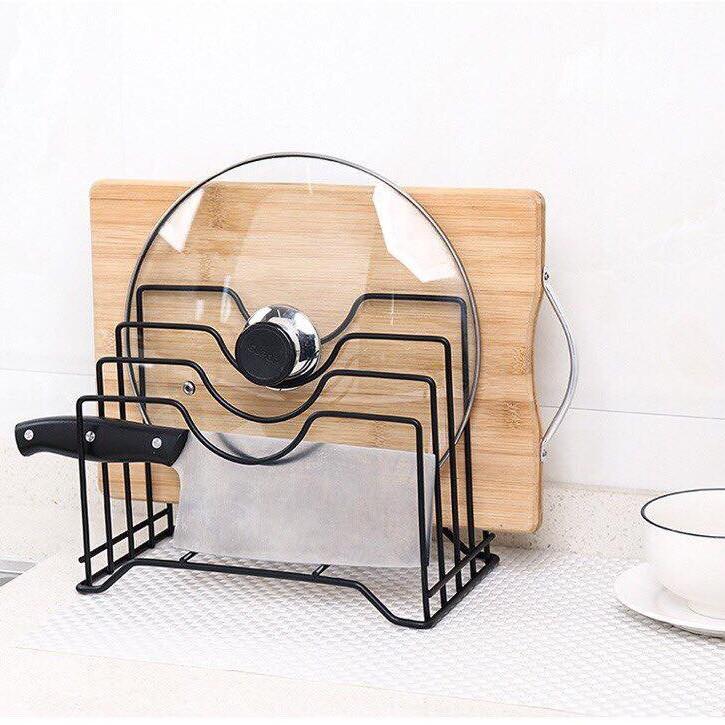 Kệ gác vung nồi và dao thớt đa năng cho nhà bếp