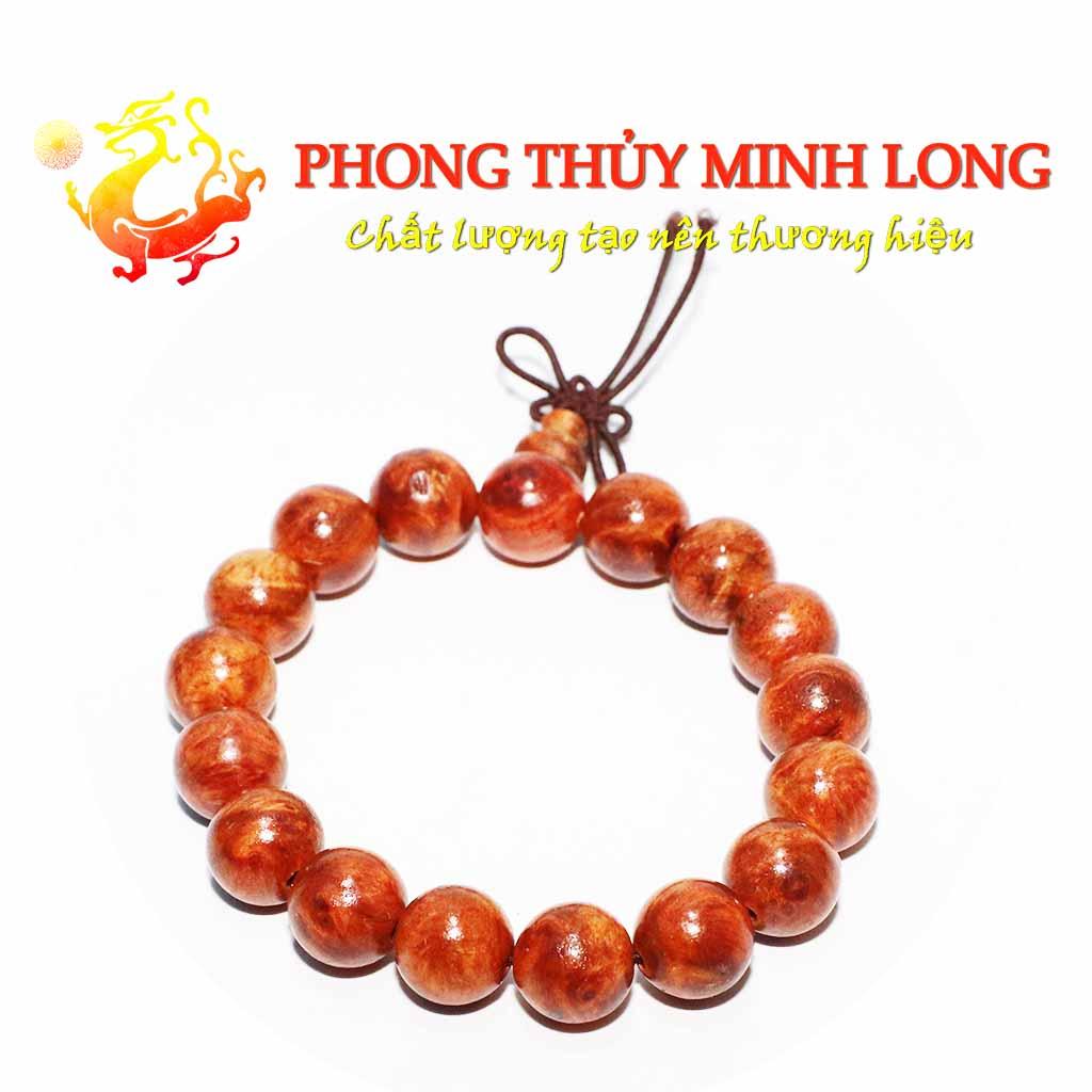 Vòng tay gỗ nu Huyết Long siêu đẹp size 14 ly hạt tròn