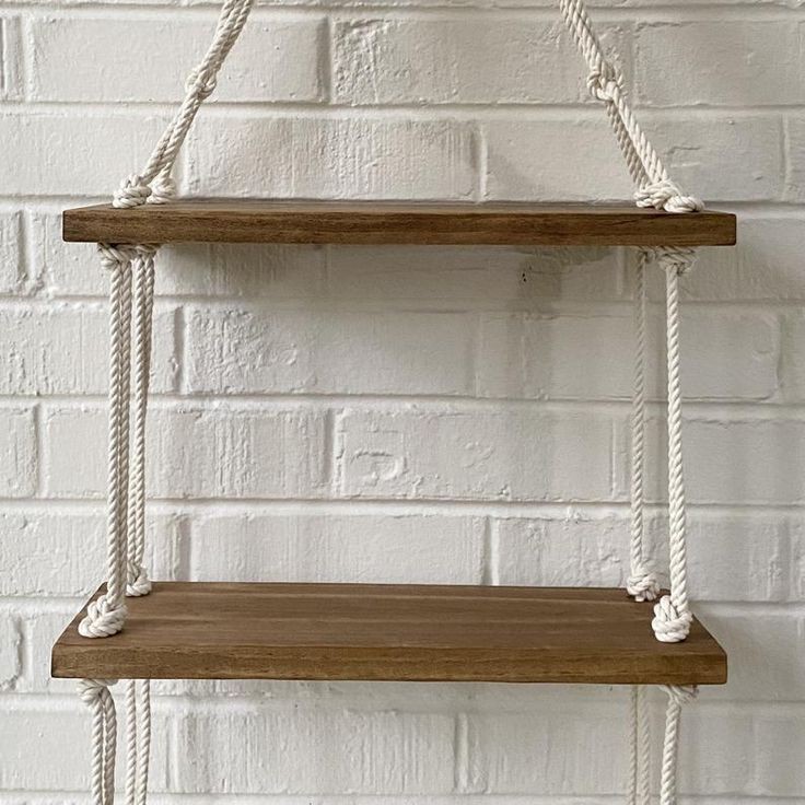 Kệ trang trí treo tường dây treo macrame 2 tầng độc đáo