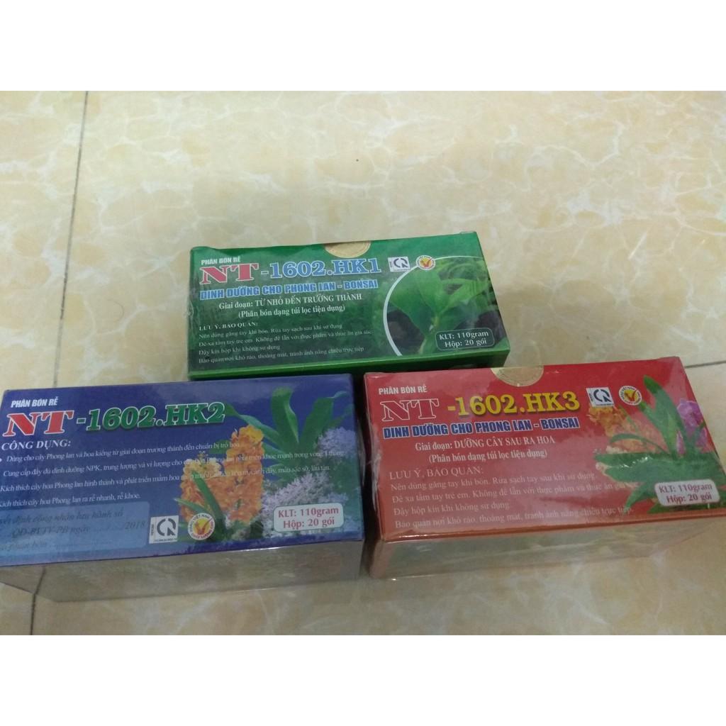 Combo 3 hộp loại túi lọc nuôi cây con đến trưởng thành, ra hoa, dưỡng cây sau ra hoa- HK1,HK2,HK3, hộp 20 gói