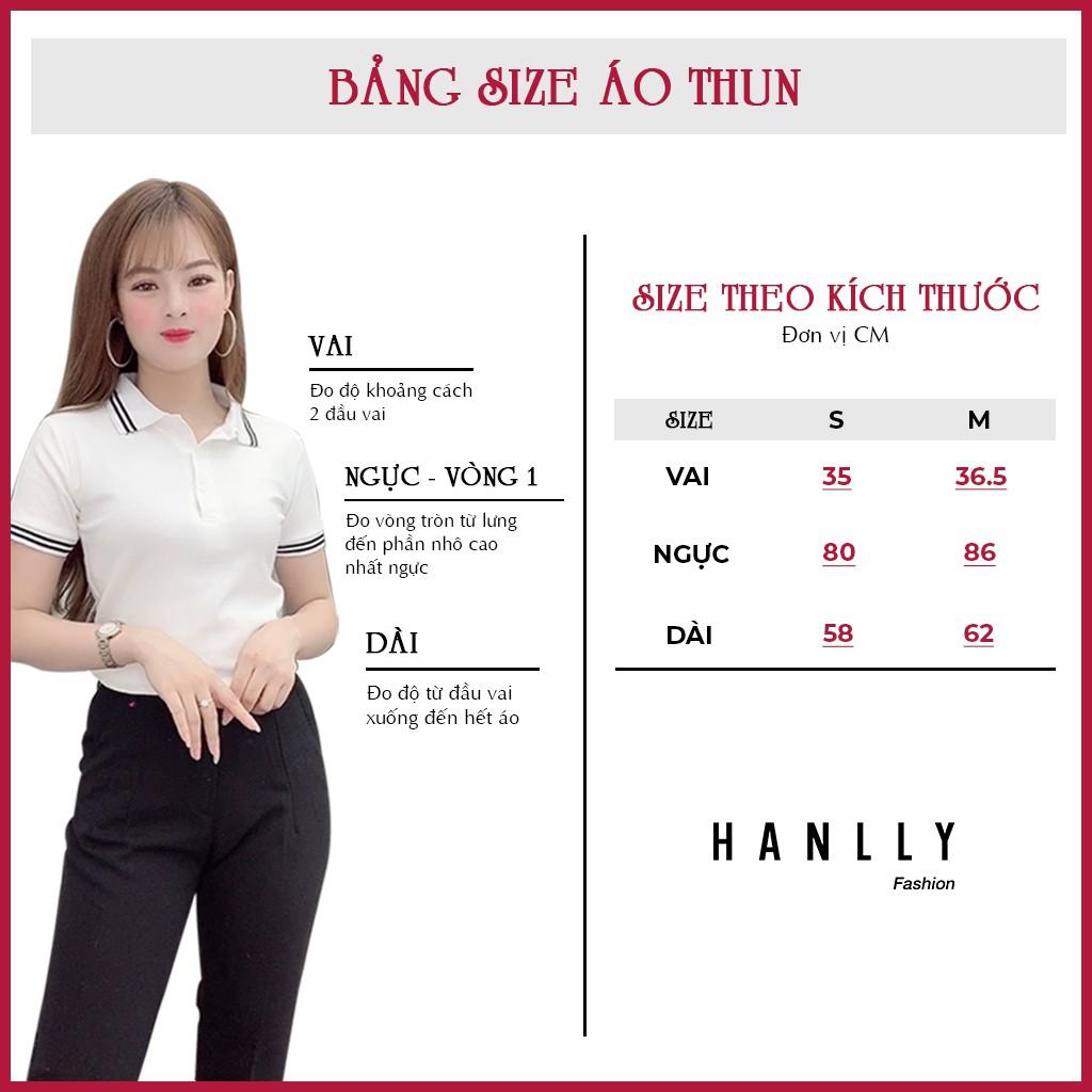 Áo Thun Polo Nữ Trơn Phông Basic Tay Ngắn Cổ Bẻ Cotton Trẻ trung đơn giản 6 Màu Trắng Đen Cam Vàng - Hanlly Fashion A21