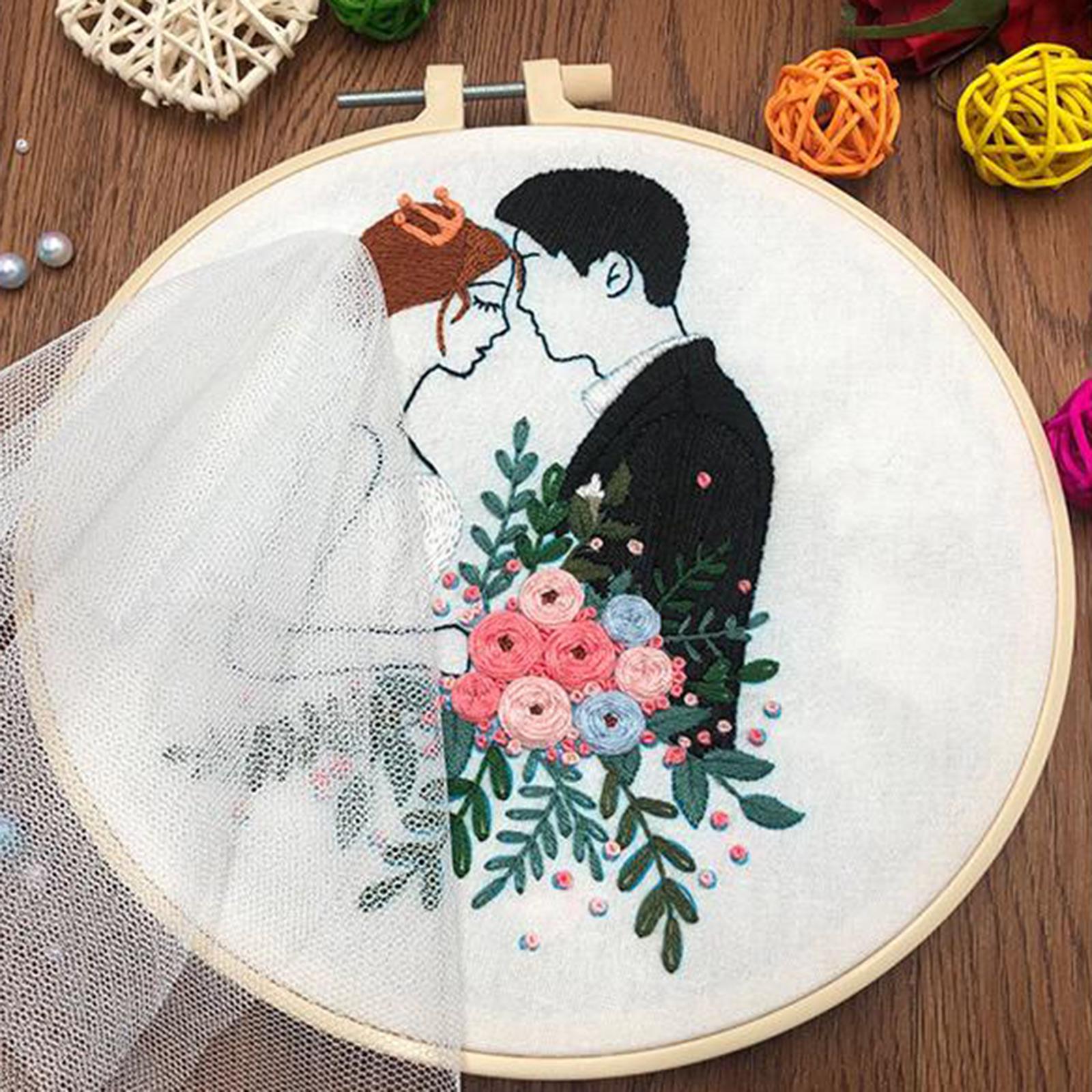 Needle Embroidery Kit with Basic Tools Wedding Valentine's Day Decoration