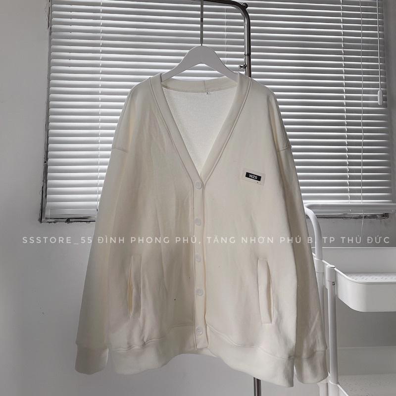 Áo khoác Cardigan nhiều màu thêu logo WZS form rộng unisex nam nữ
