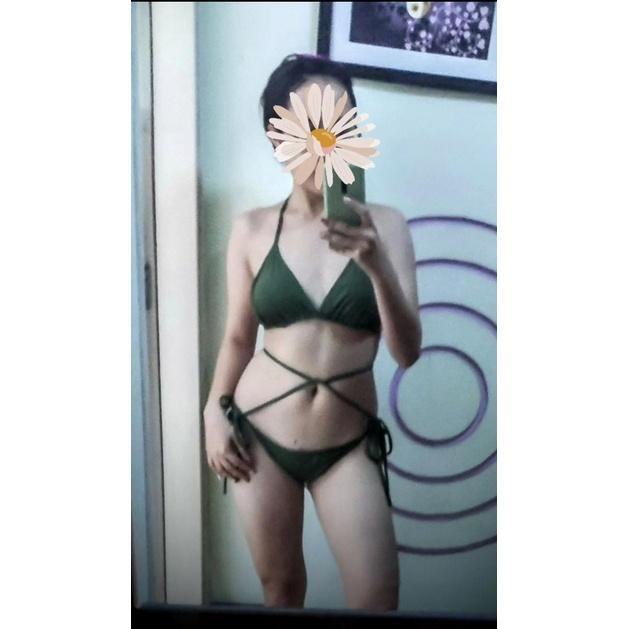 Bikini 2 mảnh basic màu xanh rêu