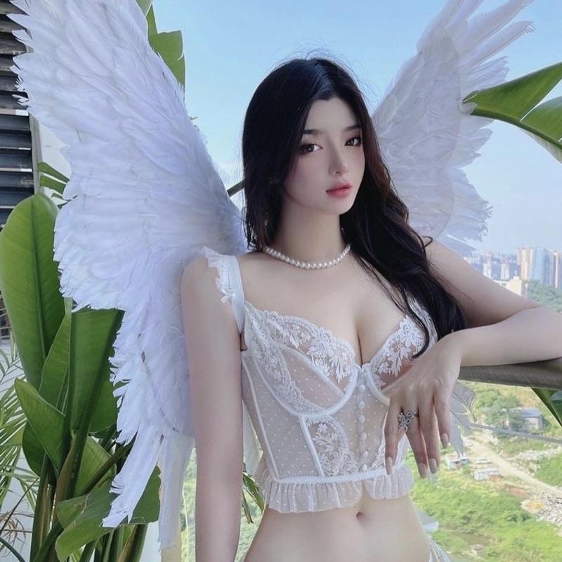 Bra Voan Kính Cao Cấp Phối Ren - Corset Kèm Chip Gợi Cảm - Nội Y Nữ Sexy