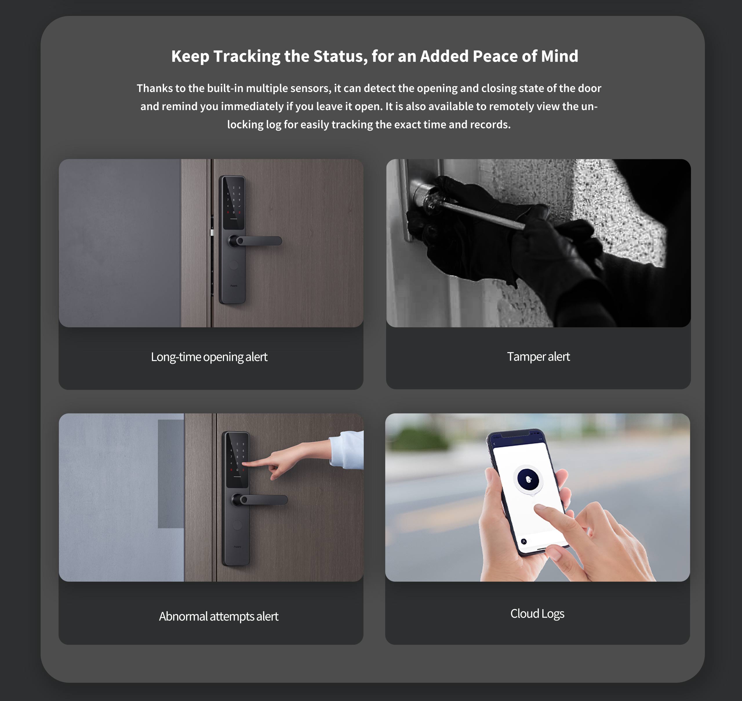 Khoá vân tay Aqara A100 Smart Lock Global Version - Hỗ trợ mở cửa bằng HomeKey, Tích hợp 7 cách mở, Lõi bảo mật Class C, phiên bản Quốc Tế, Hàng Chính Hãng