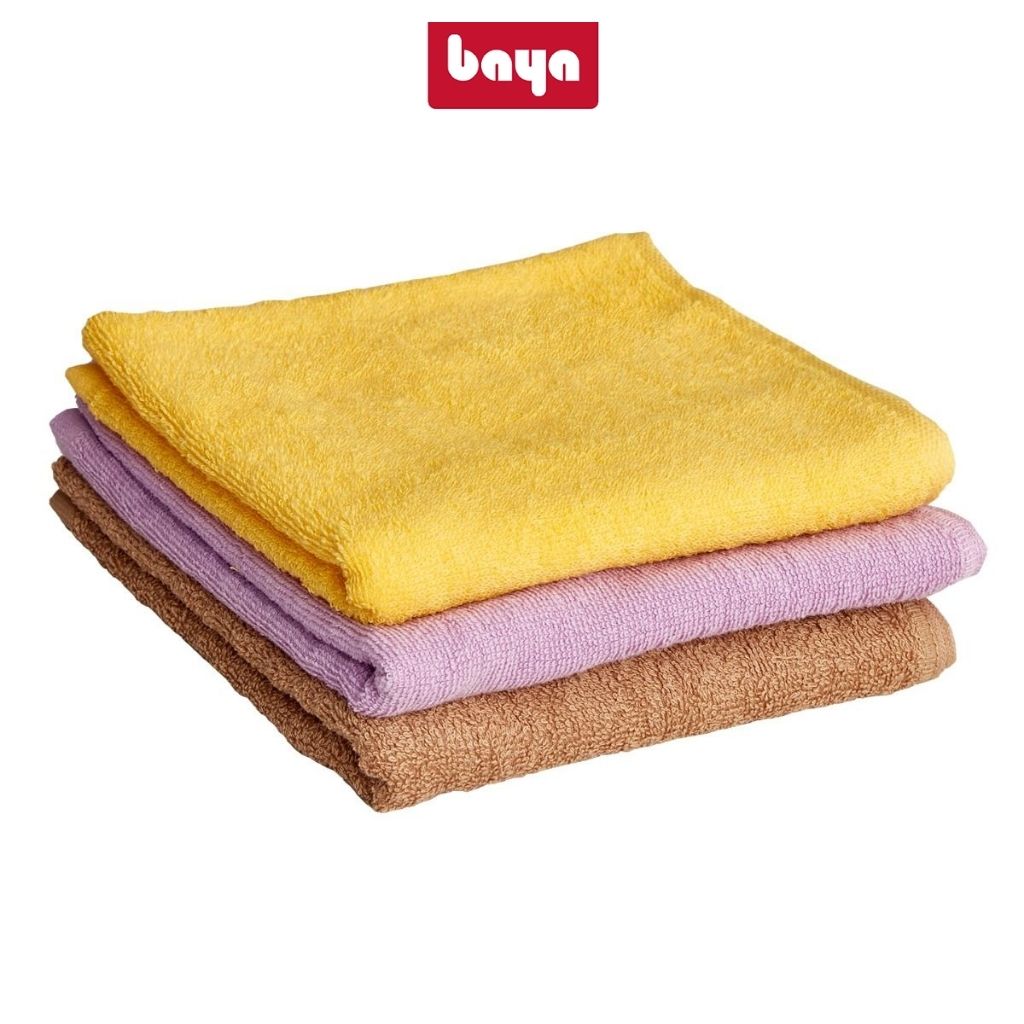 Bộ 3 Khăn Lau Đầu BAYA BELLA Chất Liệu Cotton Mềm Mại Bền Màu, Thấm Hút Tốt, Nhanh Khô 7400047