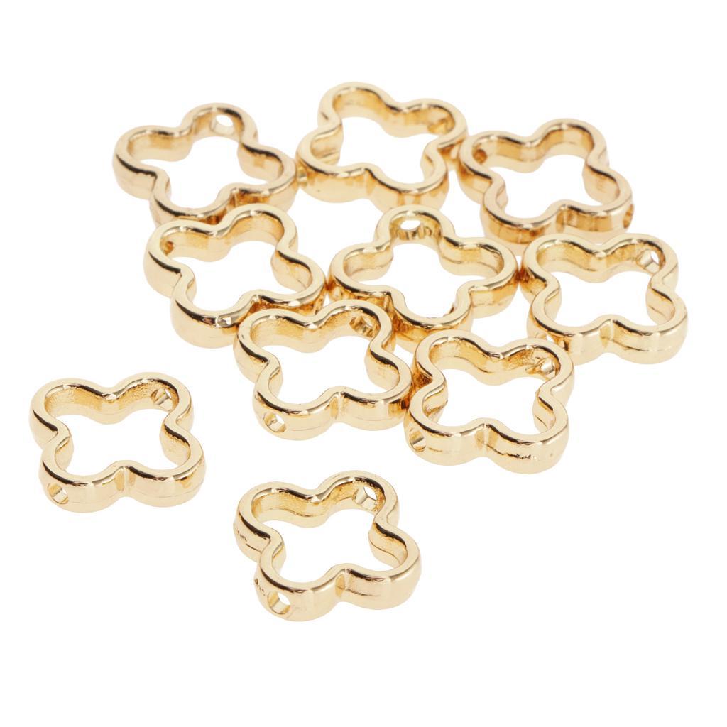 10 Pieces Metal Geometric Hollow Charms Pendant for DIY Earrings Flower