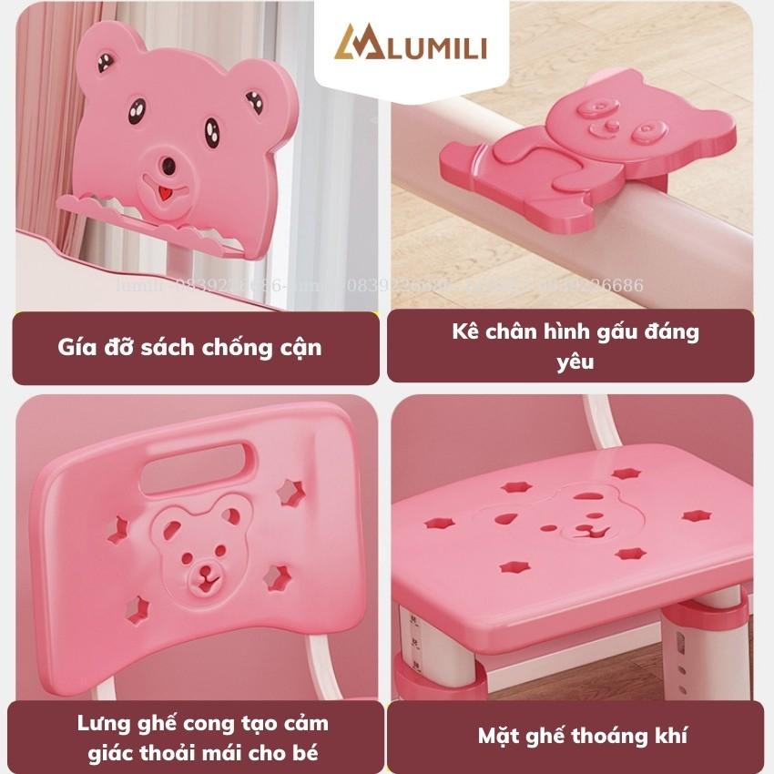 Bàn học sinh trẻ em lumili A06 bộ bàn học thông minh chống gù chống cận cho bé nâng hạ độ cao
