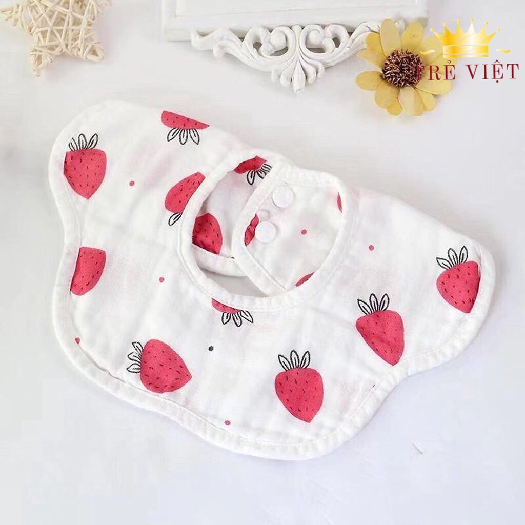 Yếm sơ sinh, yếm ăn dặm cho bé chất liệu vải cotton 6 lớp mềm mại, có màu sắc dành riêng cho yếm bé trai, yếm bé gái sơ sinh