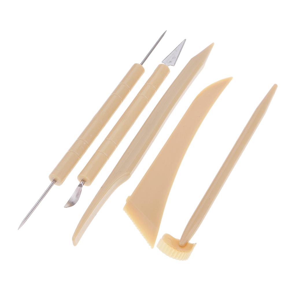 5Pcs Pottery Clay Sculpture Carving Modeling Pottery Hobby Craft DIY Tools