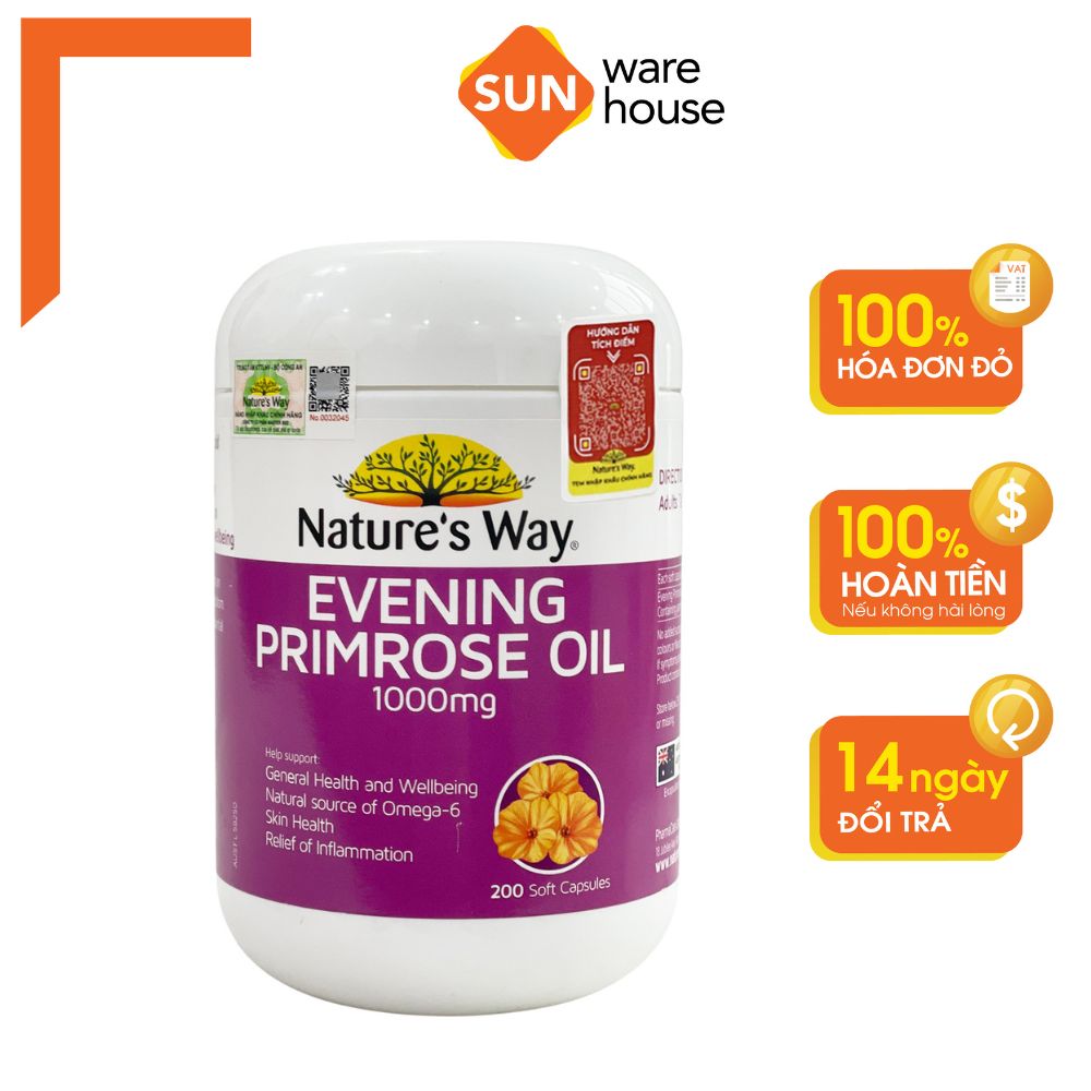 Viên Uống Hỗ Trợ Cân Bằng Nội Tiết Tố Nữ Nature's Way Evening Primrose Oil