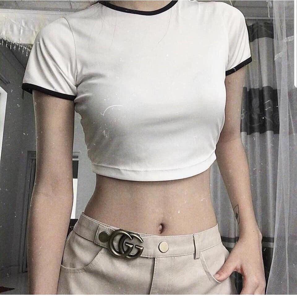 Áo Thun Croptop Nữ Body Viền