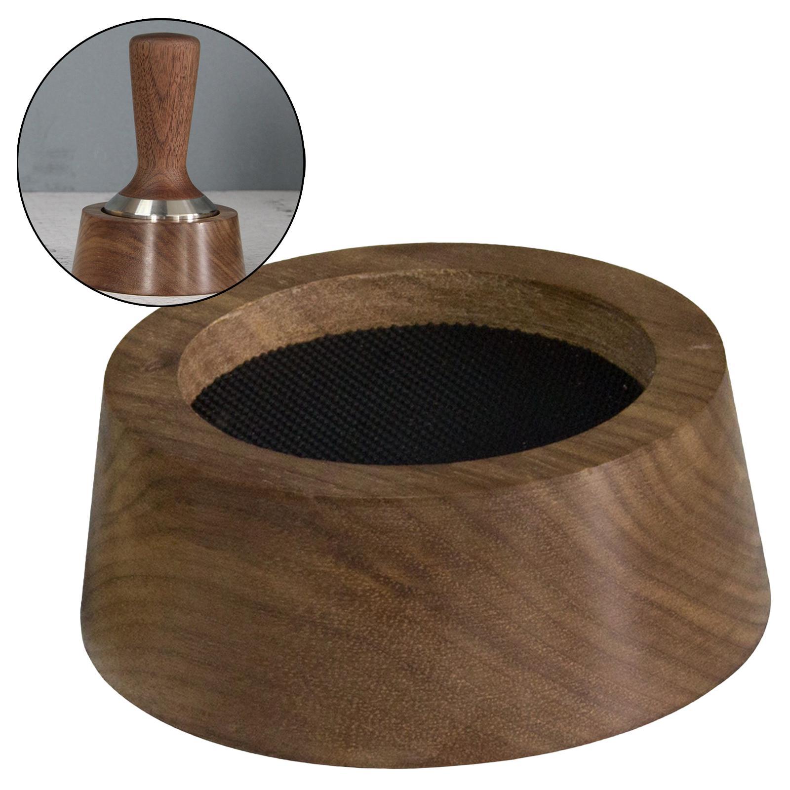 Walnut Wood Coffee Filter Tamper Holder Espresso Tamper Mat Stand for Cafe Western Restaurant Bar