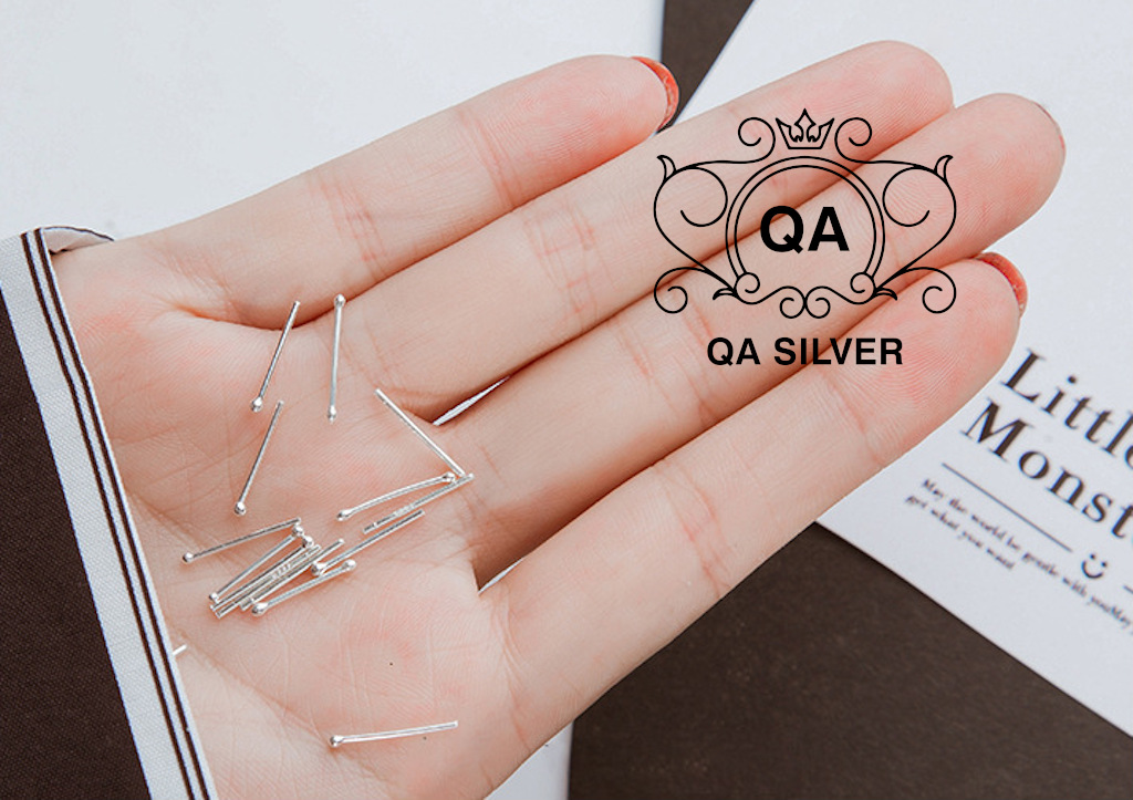 Bông tai bạc 925 giữ lỗ nam nữ hai đầu bi khuyên tròn S925 BASIC Silver Earrings QA SILVER EA190702